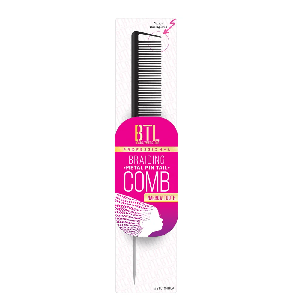 BTL Braiding Metal Pin Tail Comb Narrow Tooth - Beauty Exchange Beauty Supply