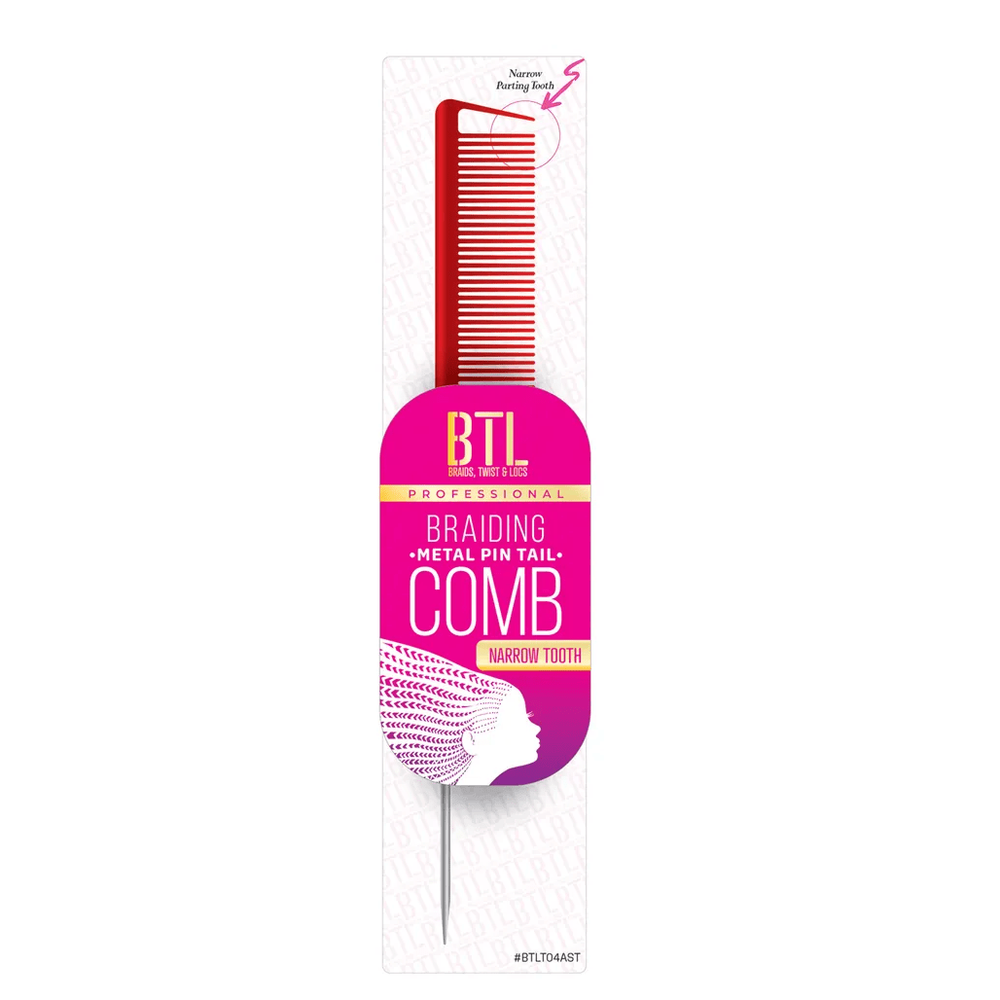 BTL Braiding Metal Pin Tail Comb Narrow Tooth - Beauty Exchange Beauty Supply