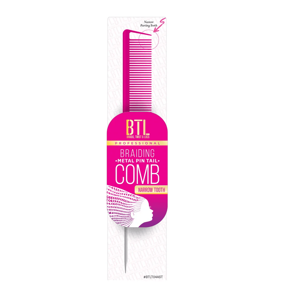 BTL Braiding Metal Pin Tail Comb Narrow Tooth - Beauty Exchange Beauty Supply