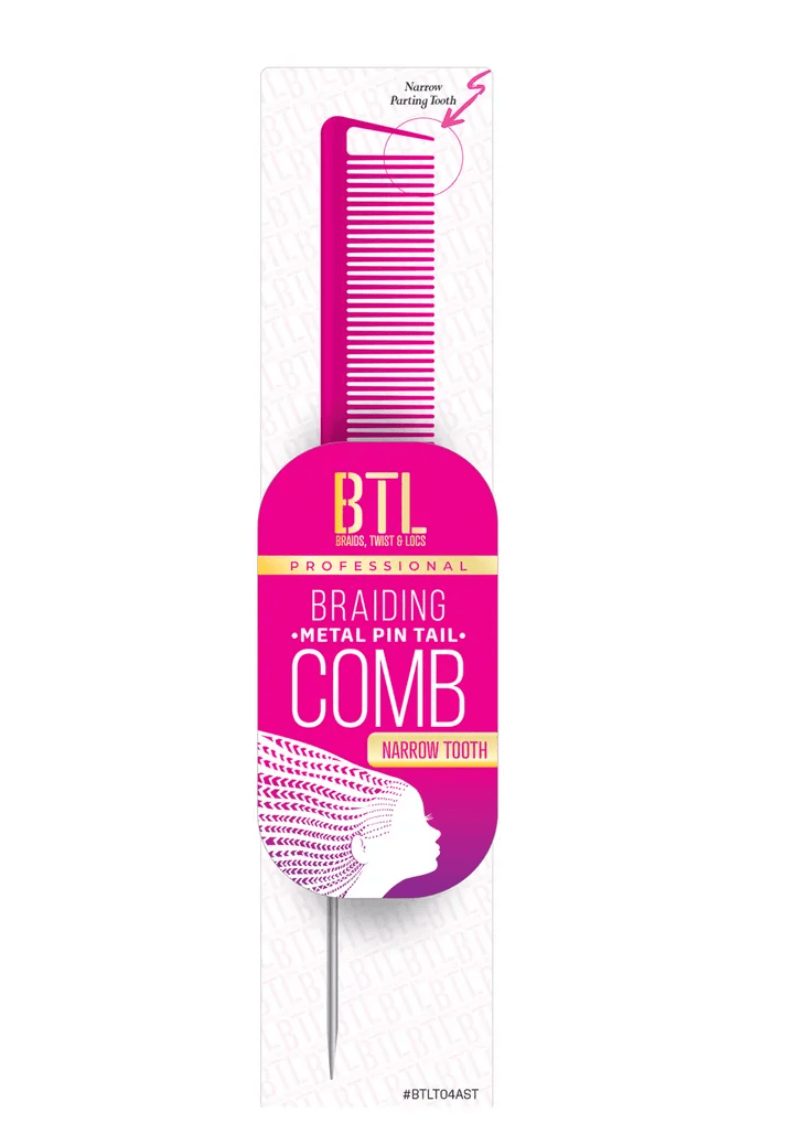 BTL Braiding Metal Pin Tail Comb Narrow Tooth - Beauty Exchange Beauty Supply