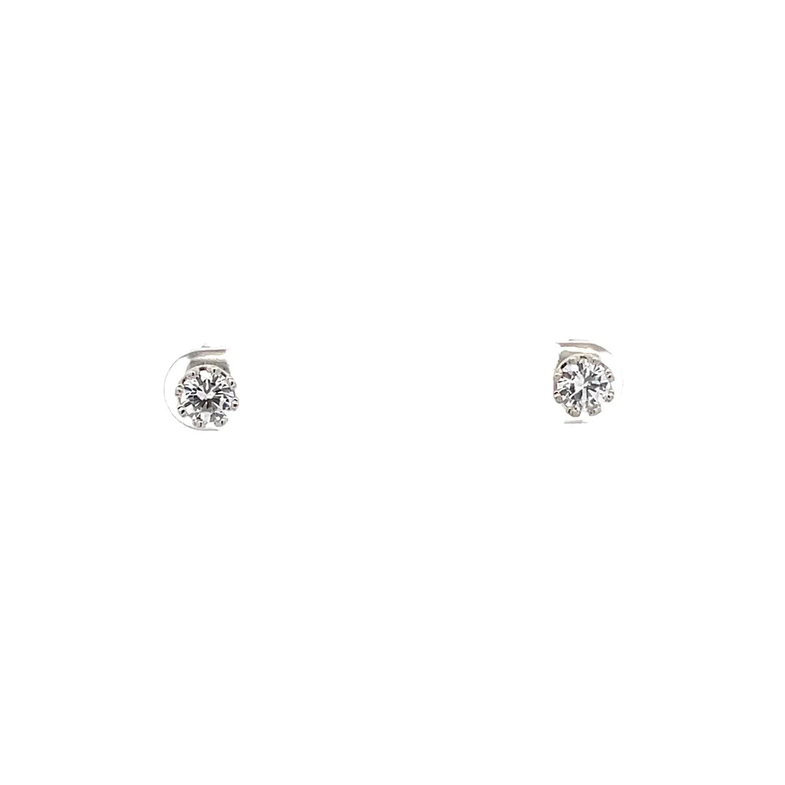 The One Jewelry Crown Stud CZ Round Earrings