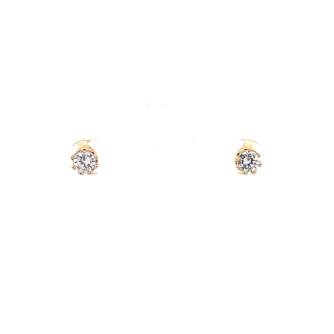 The One Jewelry Crown Stud CZ Round Earrings