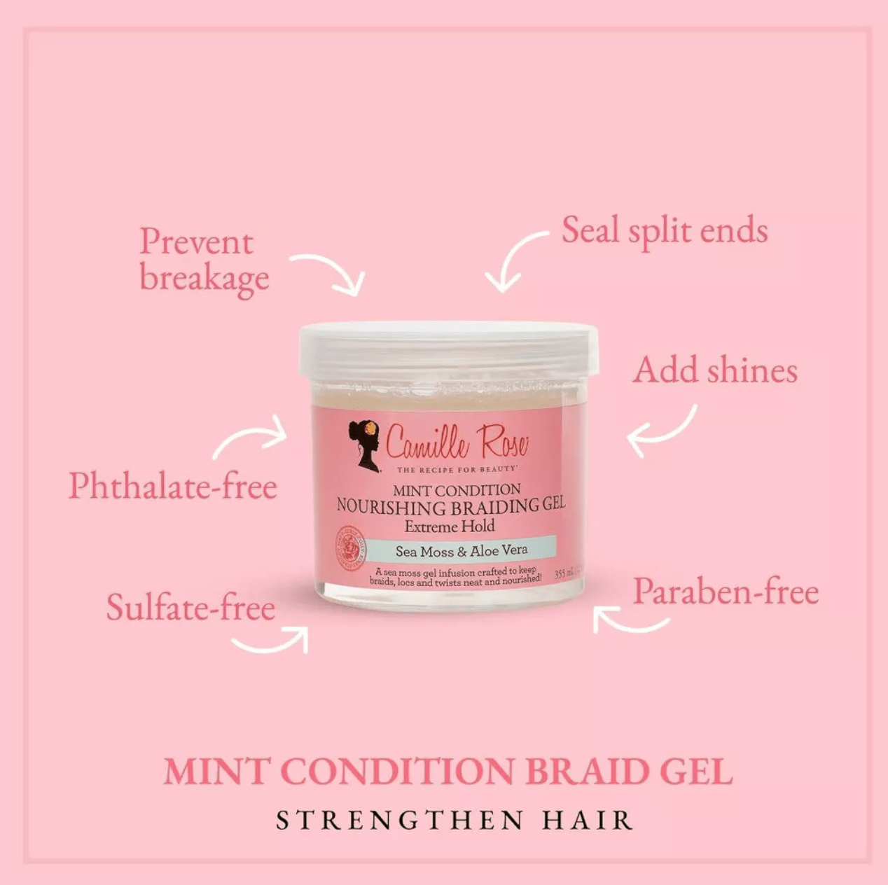 Camille Rose Mint Braiding Hair Gel – 12 oz - Beauty Exchange Beauty Supply