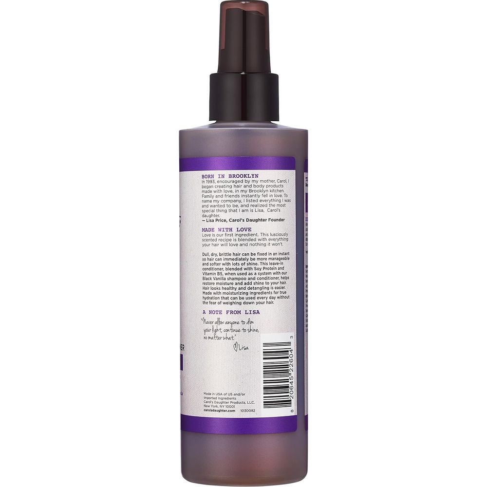 Carol’s Daughter Black Vanilla Leave - In Conditioner – 8oz | Moisture & Shine Boost for Dry, Curly Hair - Beauty Exchange Beauty Supply