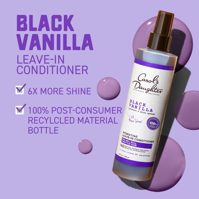 Carol’s Daughter Black Vanilla Leave - In Conditioner – 8oz | Moisture & Shine Boost for Dry, Curly Hair - Beauty Exchange Beauty Supply