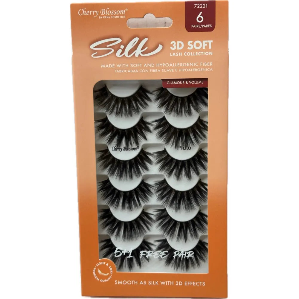 Cherry Blossom Silk 3D Soft Eyelashes – 5+1 Free Pair | Ultra - Soft, Lightweight & Wispy | Styles 21 Pluto, 22 Uranus, 23 Ceres - Beauty Exchange Beauty Supply
