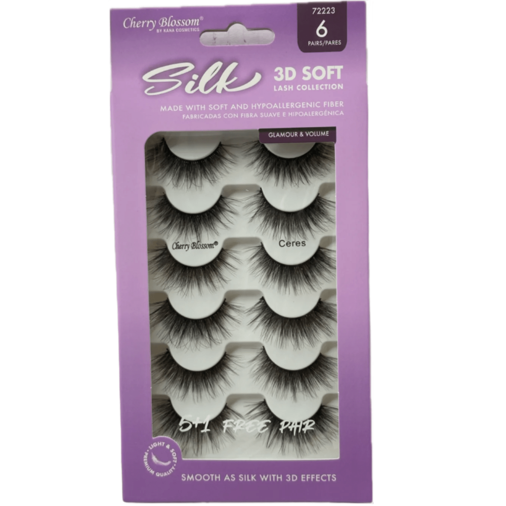 Cherry Blossom Silk 3D Soft Eyelashes – 5+1 Free Pair | Ultra - Soft, Lightweight & Wispy | Styles 21 Pluto, 22 Uranus, 23 Ceres - Beauty Exchange Beauty Supply