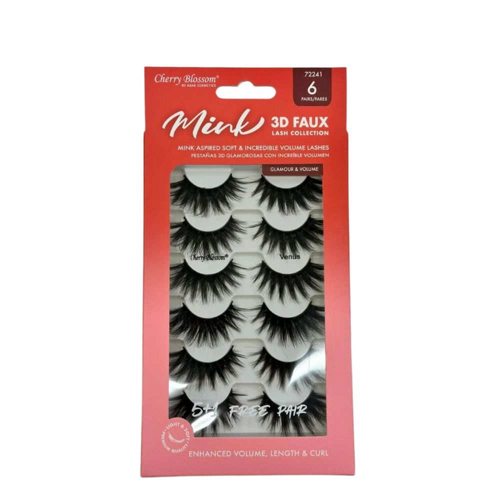 Cherry Blossom Silk 3D Soft Eyelashes – 5+1 Free Pairs | Ultra - Soft, Lightweight & Wispy | Styles 41 Venus, 42 Haumea, 43 Quaoar - Beauty Exchange Beauty Supply