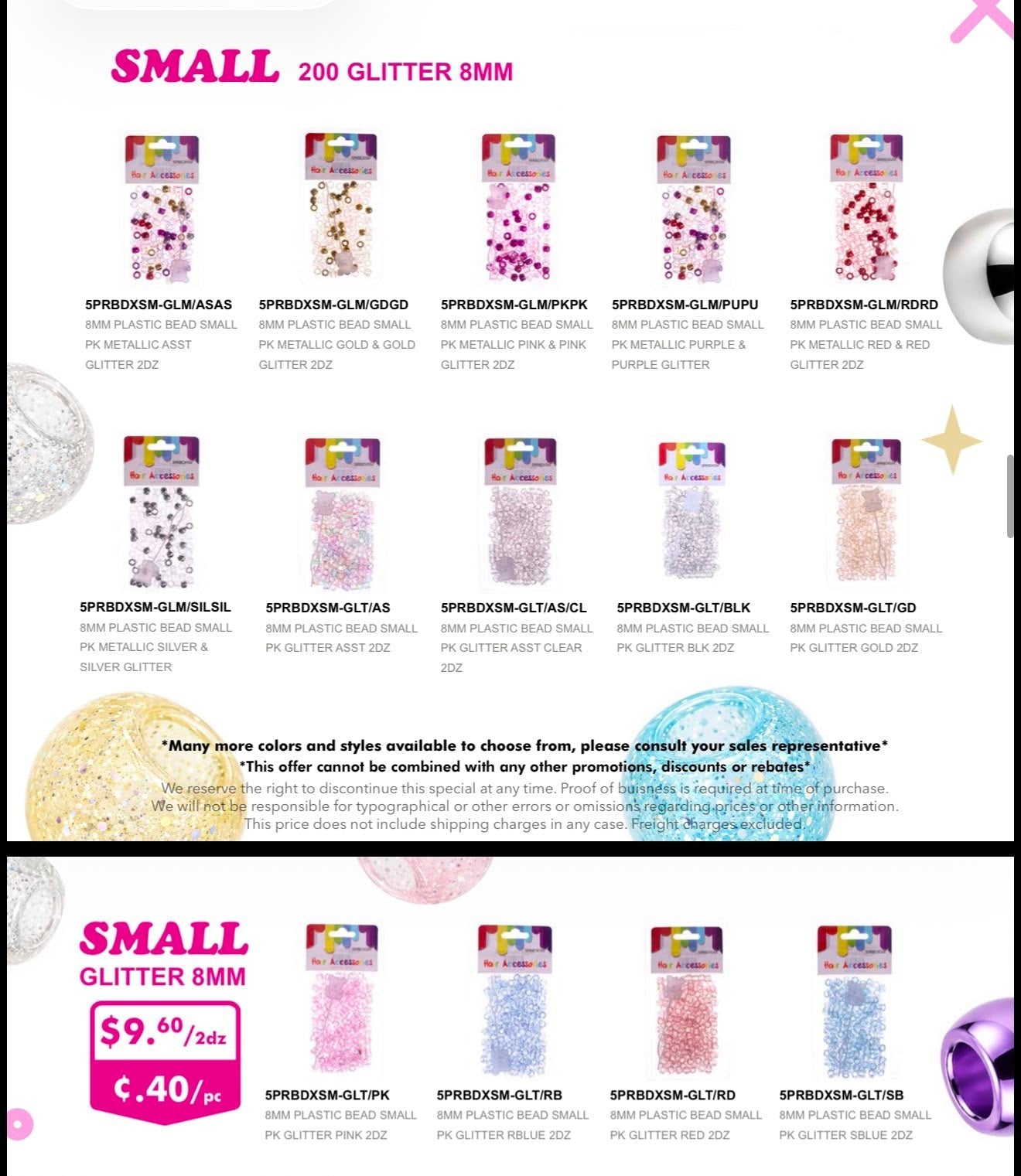 C&L Jumbo Plastic Hair Beads Small – 8mm - Beauty Exchange Beauty Supply