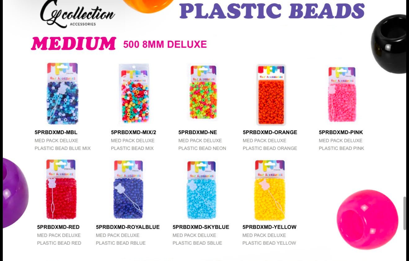 C&L Trading Plastic Hair Beads Medium – 8mm - Beauty Exchange Beauty Supply