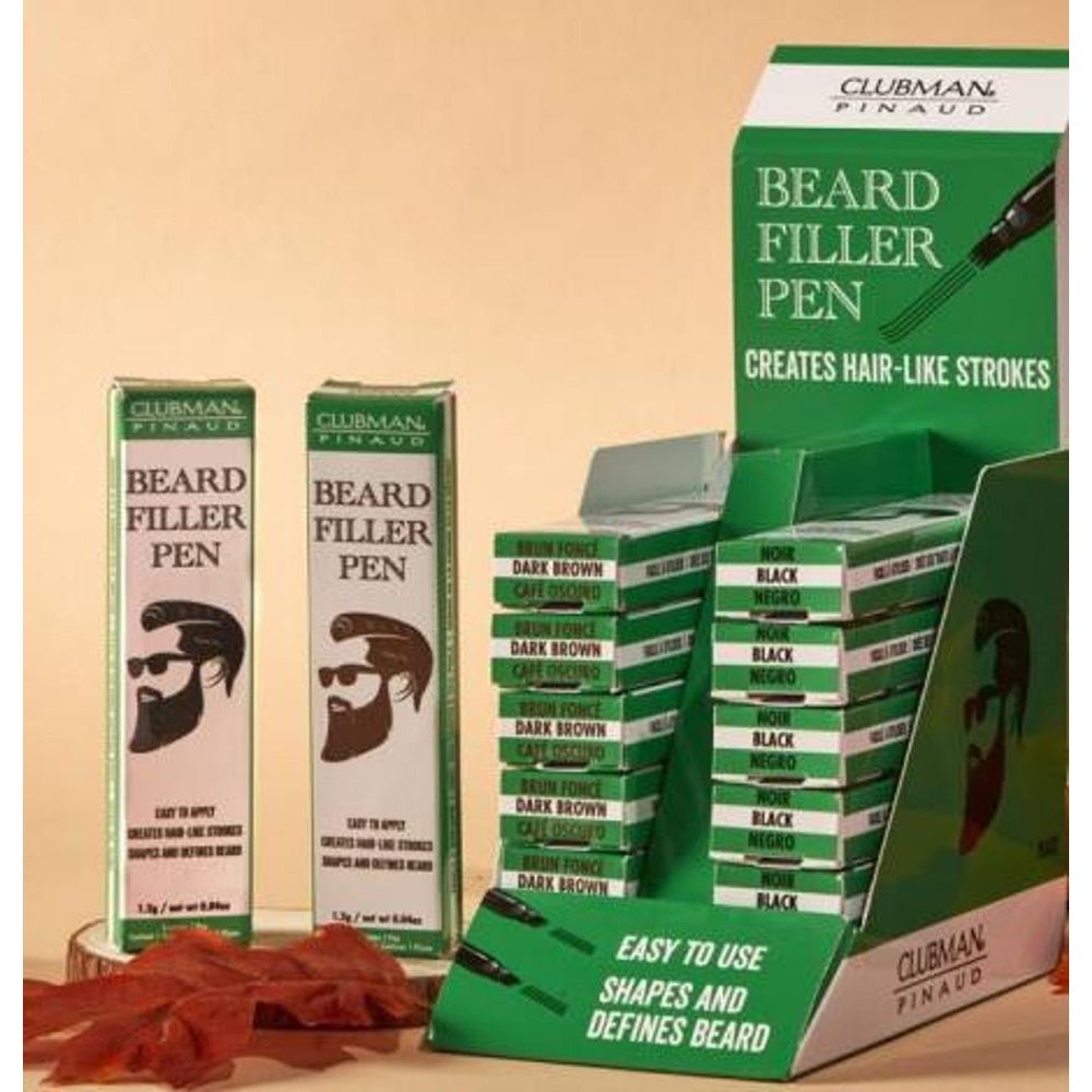 Clubman Beard Filler Pen – Black & Dark Brown, 1.2g - Beauty Exchange Beauty Supply