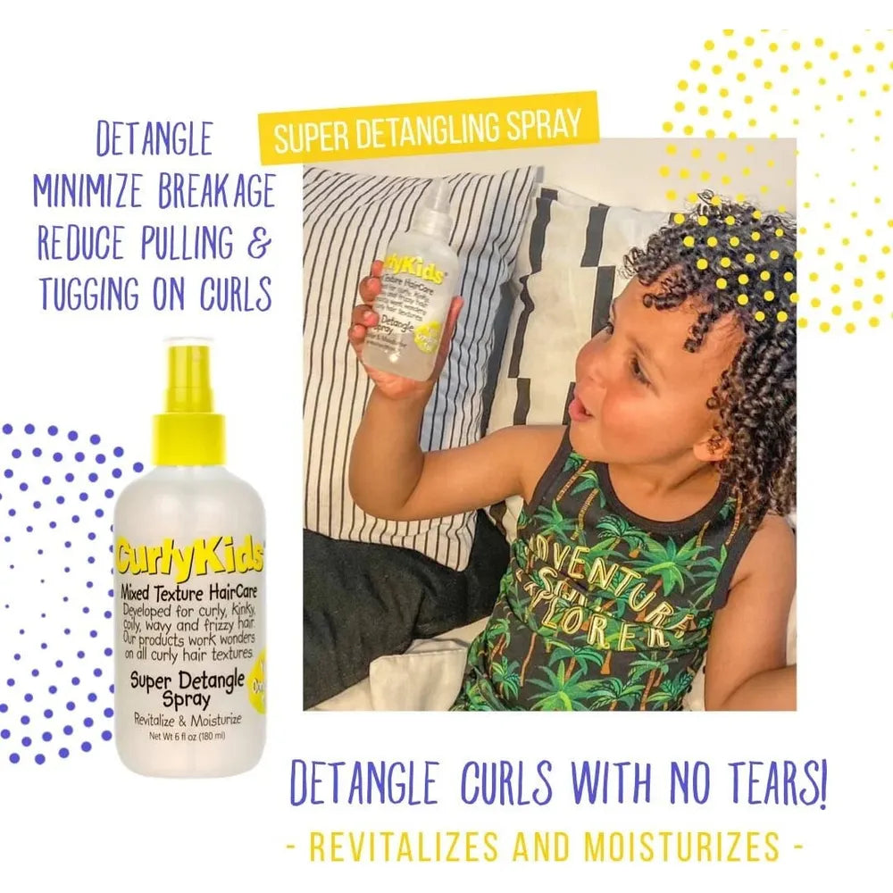 Curly Kids Super Detangling Spray | Tangle - Free Hair for Kids of All Textures – 6.0 oz - Beauty Exchange Beauty Supply