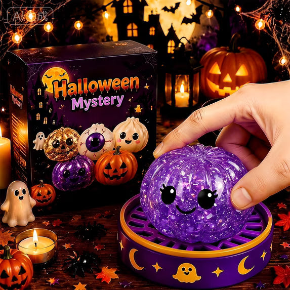 Halloween Mystery Stress Ball Blind Box – Glitter Dumpling Squishy Toy