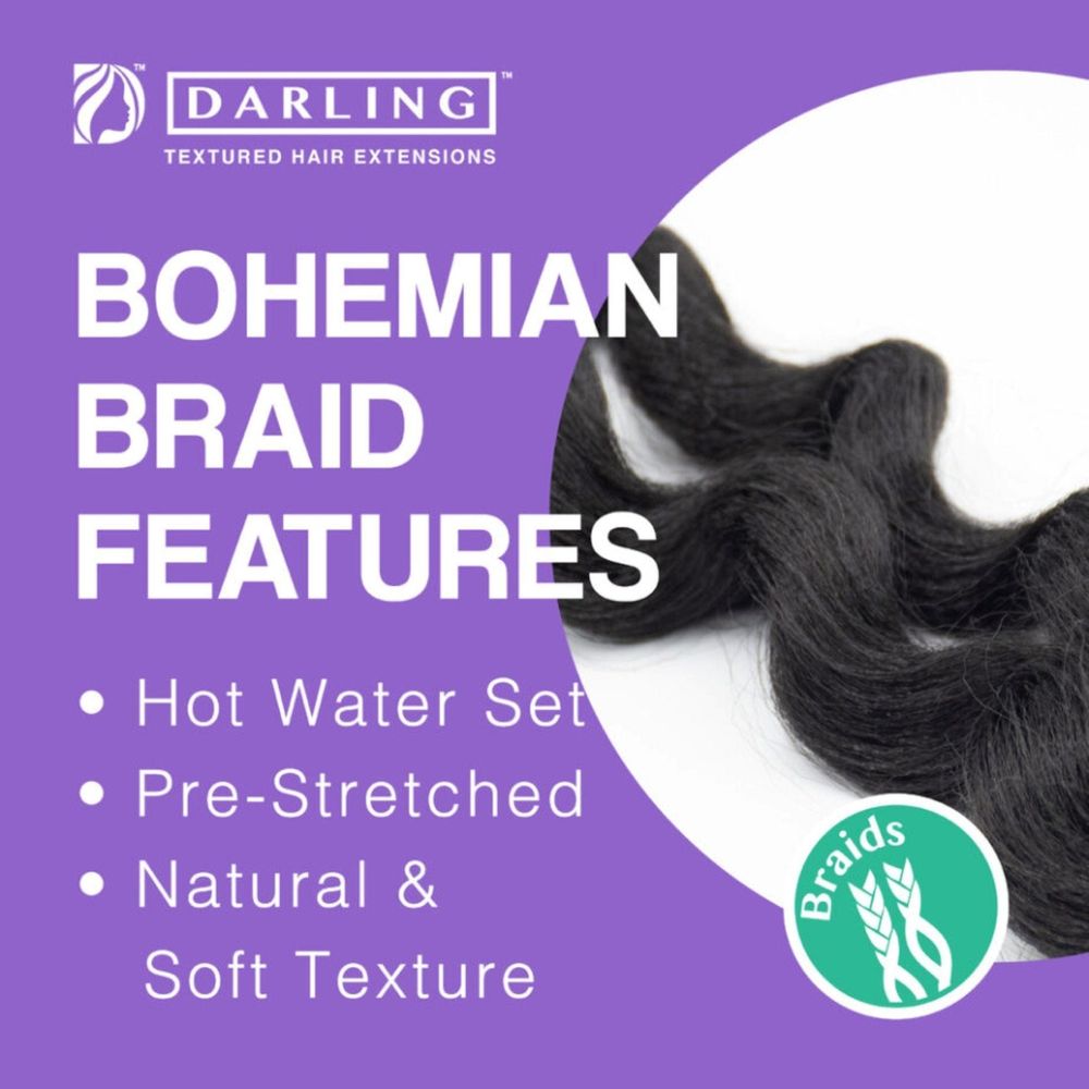 Darling Bohemian Braid Hair Extensions Pre-Stretched 3X Pack 52" - Beauty Exchange Beauty Supply