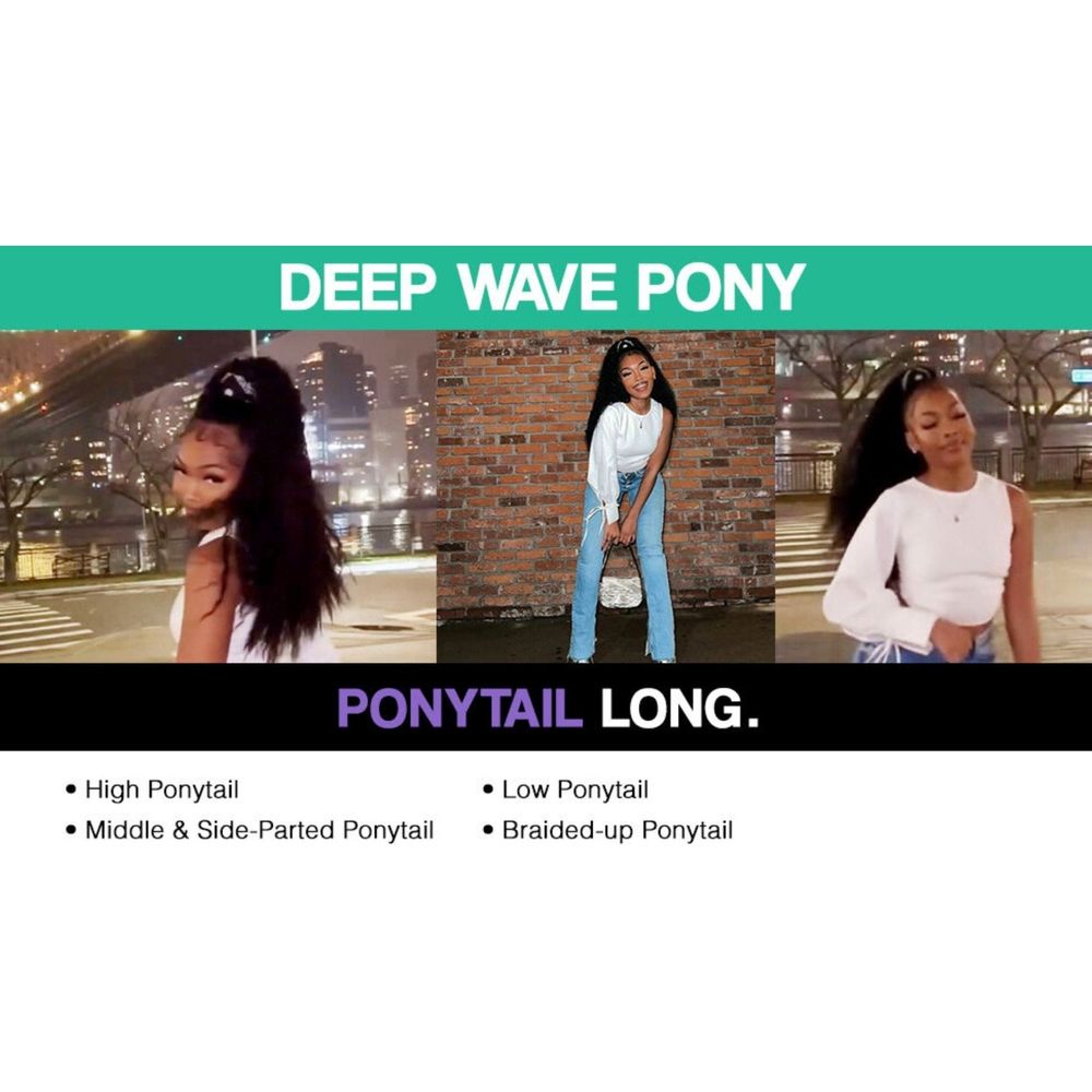 Darling Deep Wave Ponytail Hair Extension Wrap-Around 1XPack