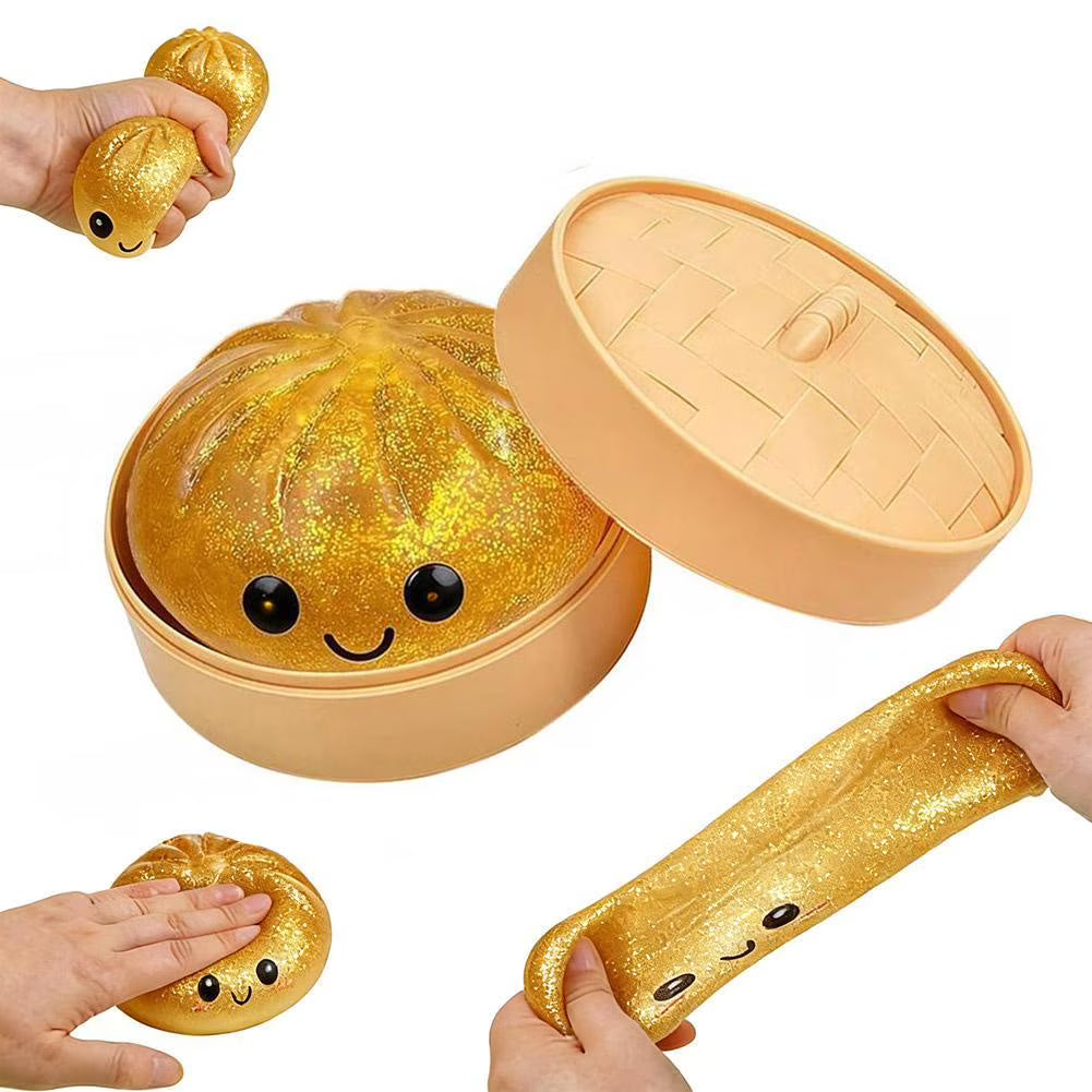 Mystery Steamed Bun Glittery Squishies Toy Stress Relief