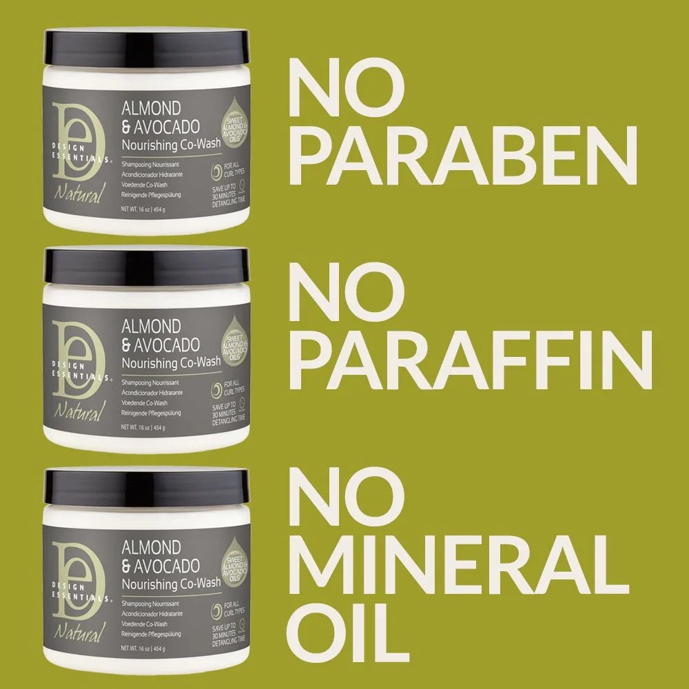 Design Essentials Almond & Avocado Nourishing Co - Wash 16 oz – Gentle Cleansing + Deep Moisture for Natural Hair - Beauty Exchange Beauty Supply