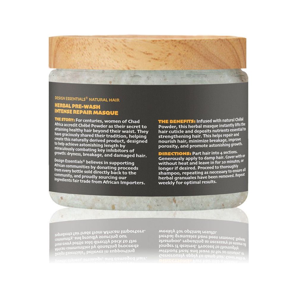 Design Essentials Chebe Herbal Pre - Wash Intense Repair Masque – Strengthening & Moisturizing Deep Treatment (12oz) - Beauty Exchange Beauty Supply