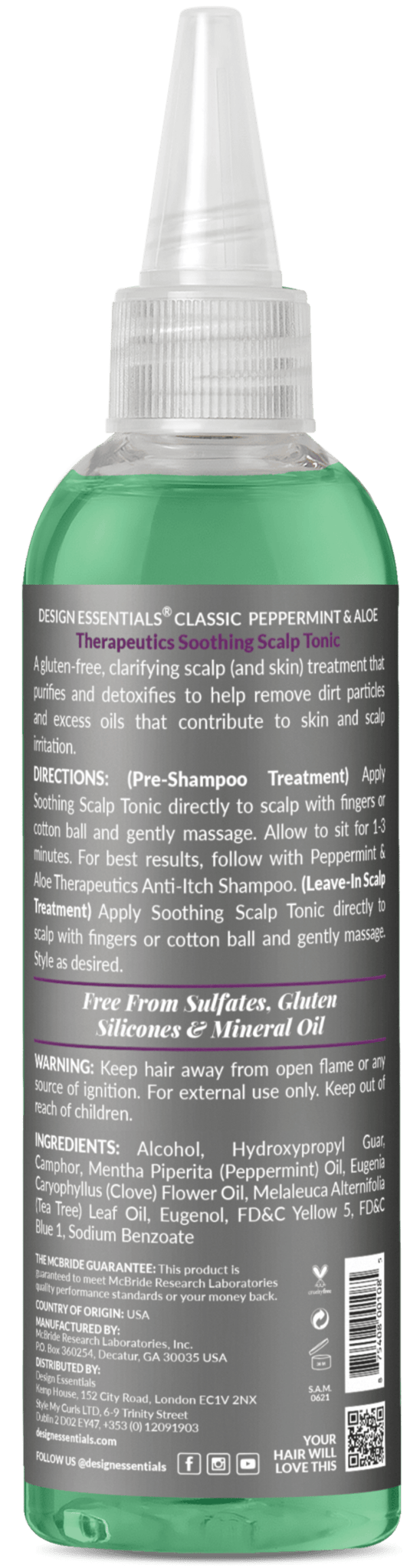 Design Essentials Peppermint & Aloe Soothing Scalp Tonic – 4 oz - Beauty Exchange Beauty Supply