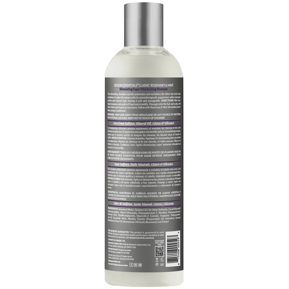 Design Essentials Rosemary & Mint Stimulating Shampoo – 12 oz - Beauty Exchange Beauty Supply