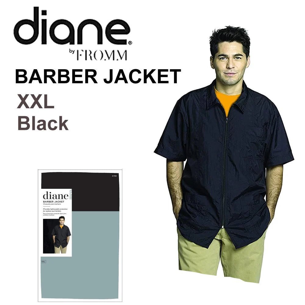 Diane Men’s Barber Jacket – Lightweight, Zippered Grooming Wear - Beauty Exchange Beauty Supply