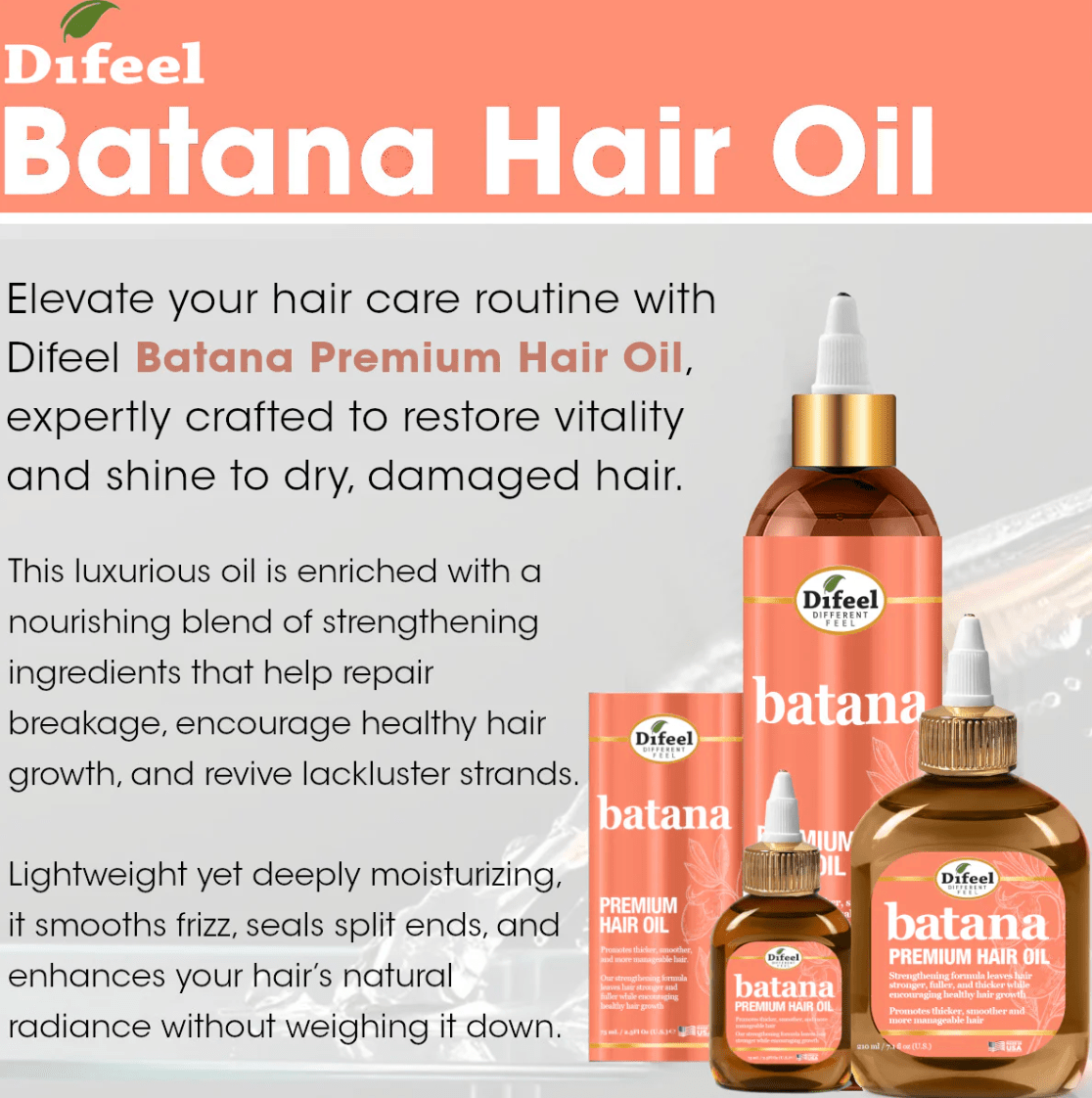 Difeel Batana Hair Oil & Root Stimulator – 7.1oz - Beauty Exchange Beauty Supply