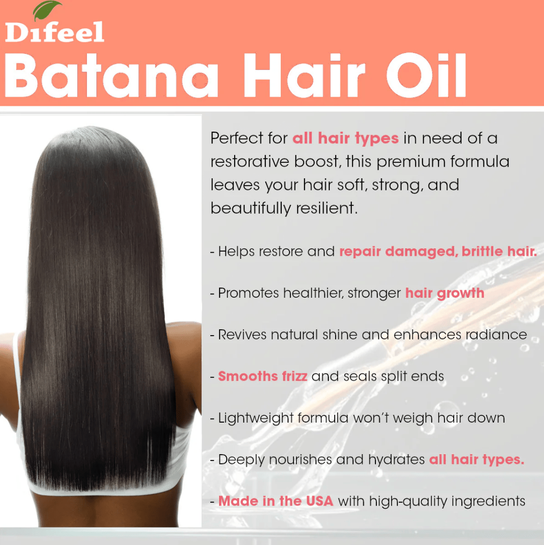 Difeel Batana Premium Hair Oil – 8oz - Beauty Exchange Beauty Supply