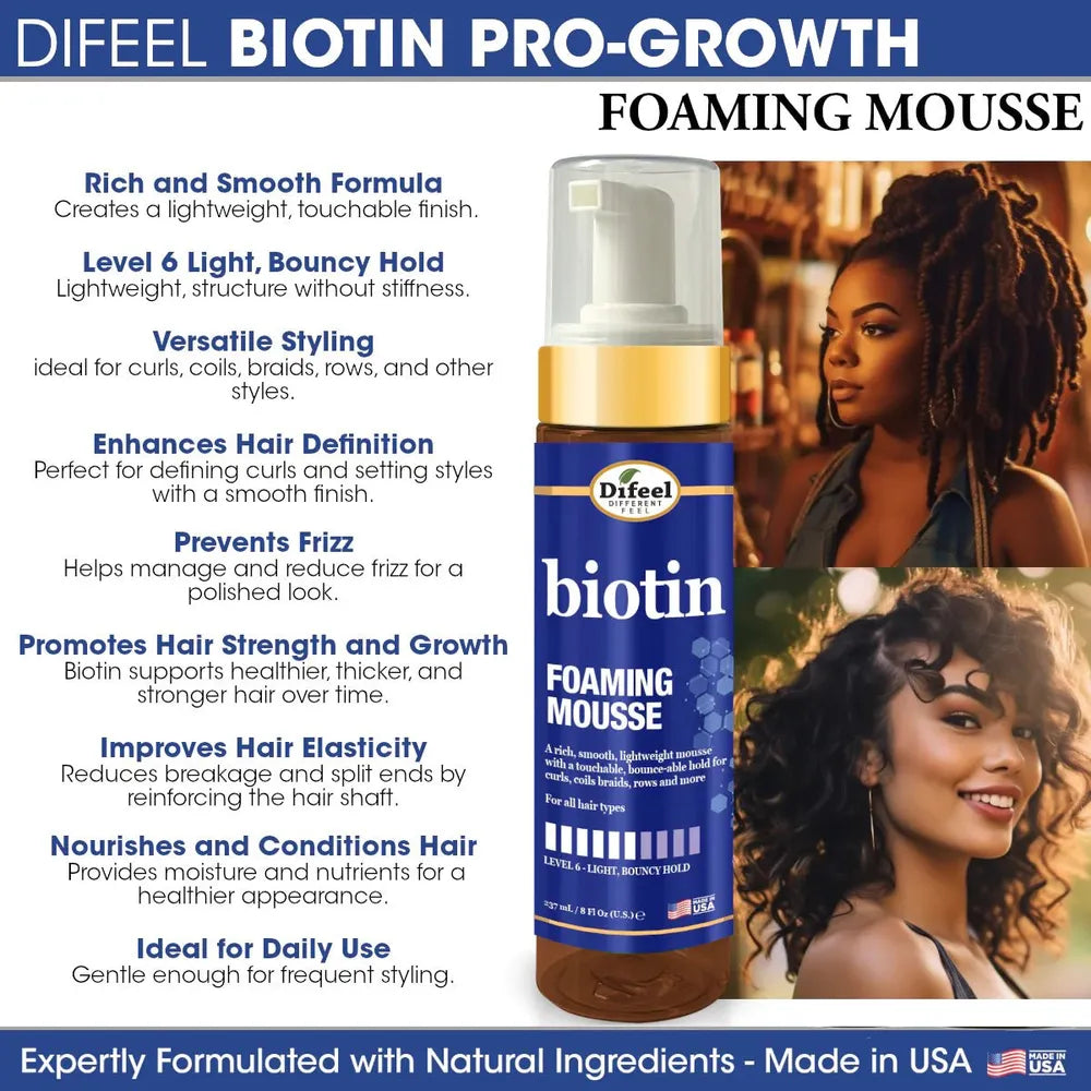 Difeel Foaming Hair Mousse – 8 oz - Beauty Exchange Beauty Supply