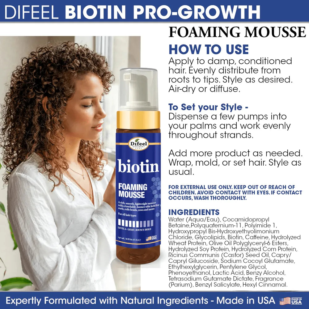 Difeel Foaming Hair Mousse – 8 oz - Beauty Exchange Beauty Supply
