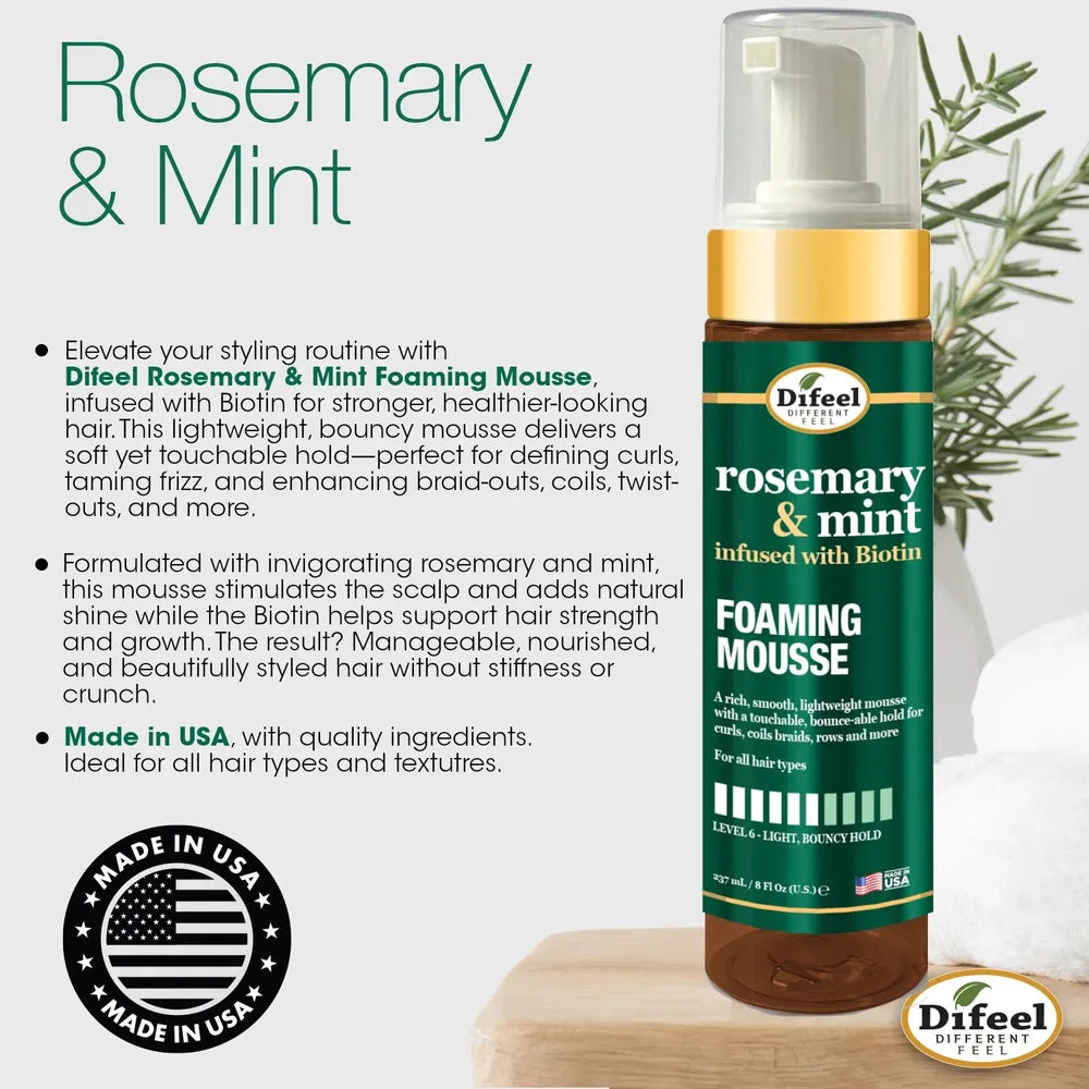 Difeel Foaming Hair Mousse – 8 oz - Beauty Exchange Beauty Supply