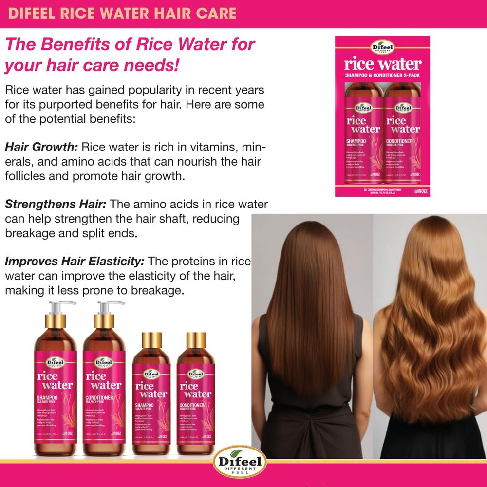 Difeel Premium Rice Water Hair Mask – 12 oz - Beauty Exchange Beauty Supply