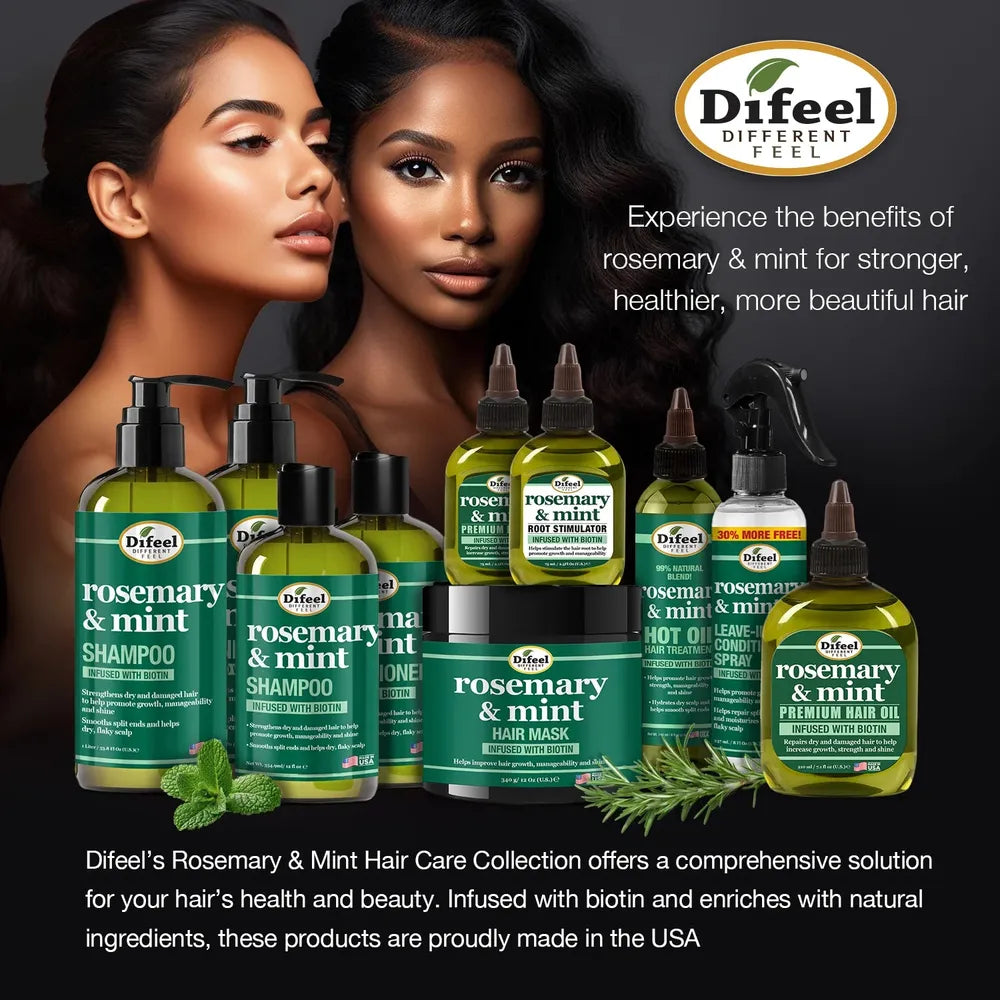 Difeel Rosemary & Mint Strengthening Shampoo & Conditioner with Biotin - Beauty Exchange Beauty Supply