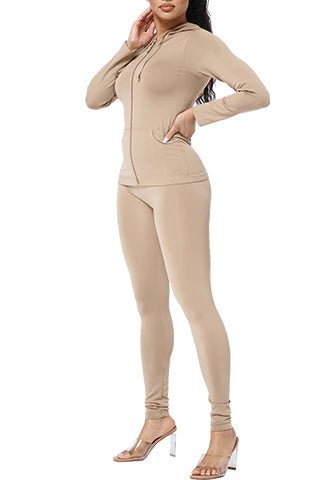 DODO Basic Seamless Hoodie Zip Up Set - Beauty Exchange Beauty Supply