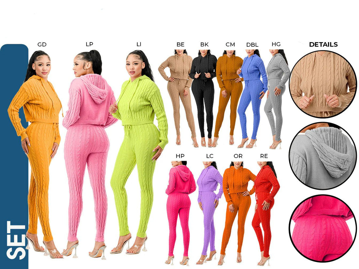 Dodo Cable Hoodie Sweater Set - Beauty Exchange Beauty Supply