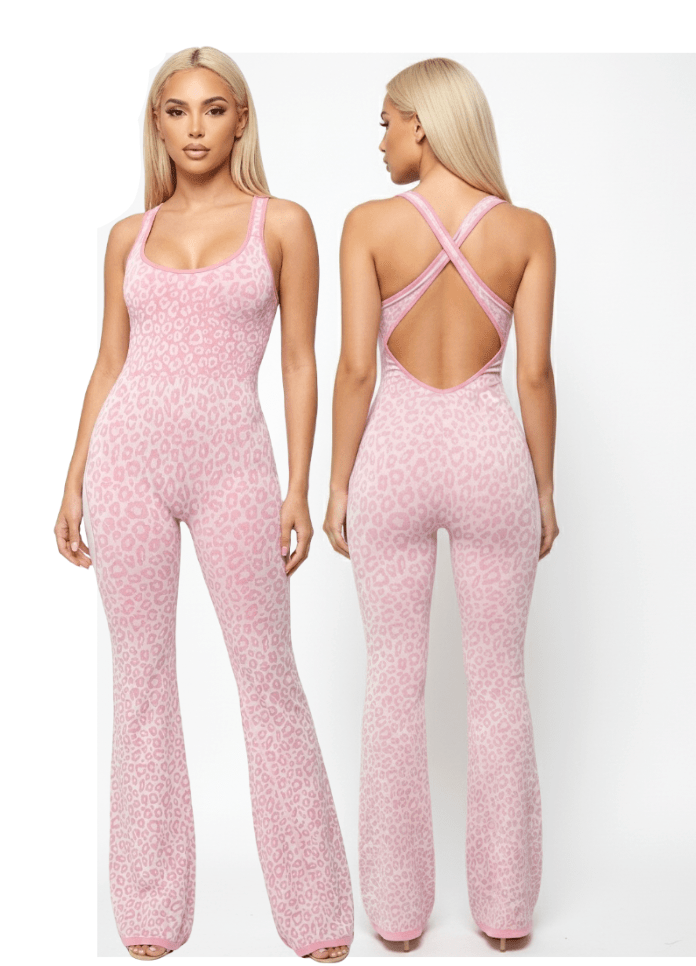 DODO Cross - Back Sleeveless Leopard Jumpsuit - Beauty Exchange Beauty Supply