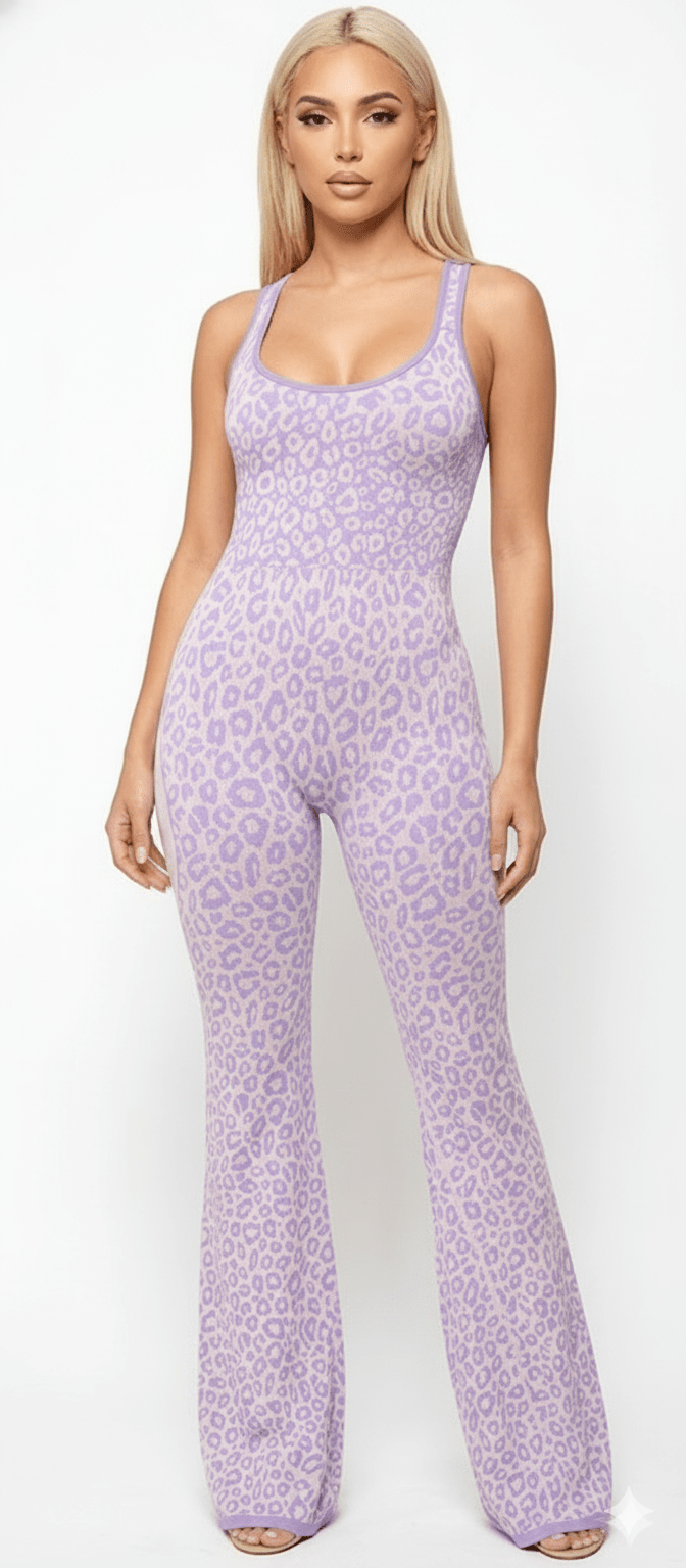 DODO Cross - Back Sleeveless Leopard Jumpsuit - Beauty Exchange Beauty Supply