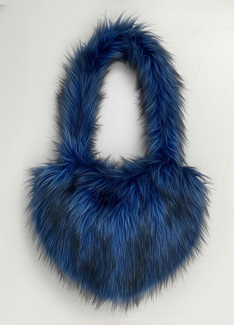 DODO Fuzzy Faux Fur Heart Bag - Beauty Exchange Beauty Supply
