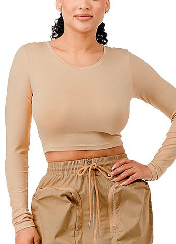 DODO Long Sleeve Crop T-Shirt - Beauty Exchange Beauty Supply