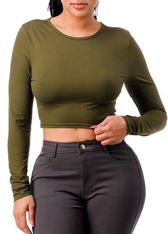 DODO Long Sleeve Crop T-Shirt - Beauty Exchange Beauty Supply
