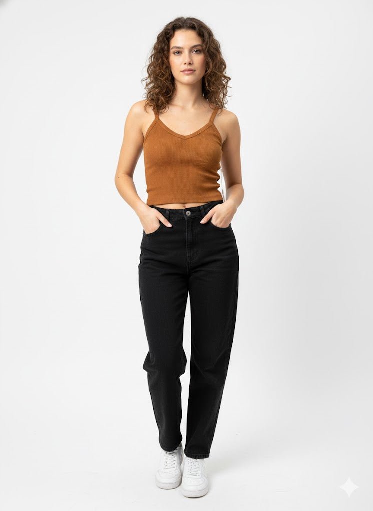 Dodo Ribbed V - Neck Cami Top - Beauty Exchange Beauty Supply