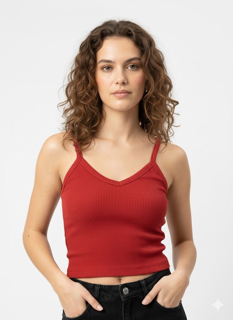 Dodo Ribbed V - Neck Cami Top - Beauty Exchange Beauty Supply