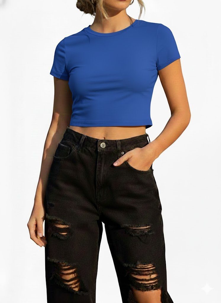 Dodo Short Sleeve Crop T-shirt - Beauty Exchange Beauty Supply