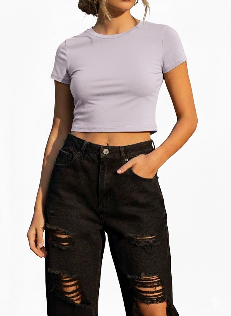 Dodo Short Sleeve Crop T-shirt - Beauty Exchange Beauty Supply
