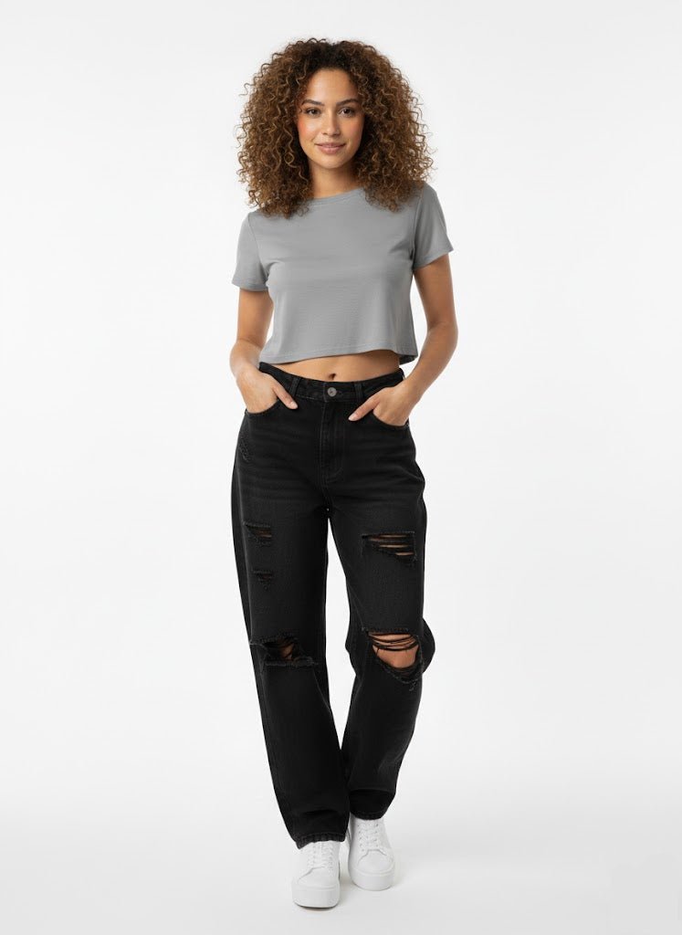 Dodo Short Sleeve Crop T-shirt - Beauty Exchange Beauty Supply