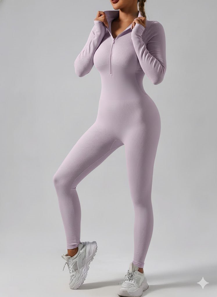 Dodo Tummy Control Half Zip - Up Jumpsuit - Beauty Exchange Beauty Supply