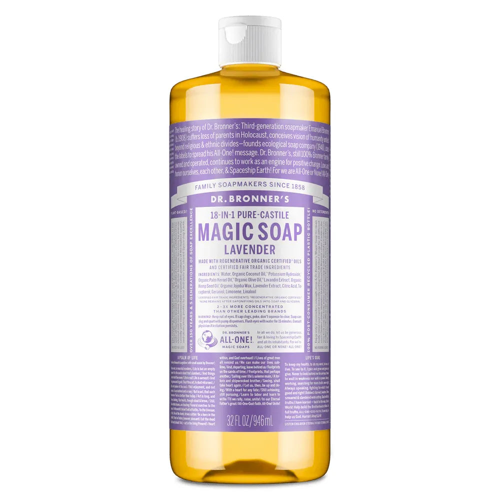 lavender tea tree peppermint Dr. Bronner's Almond Pure-Castile Liquid Soap, 16 fl. oz