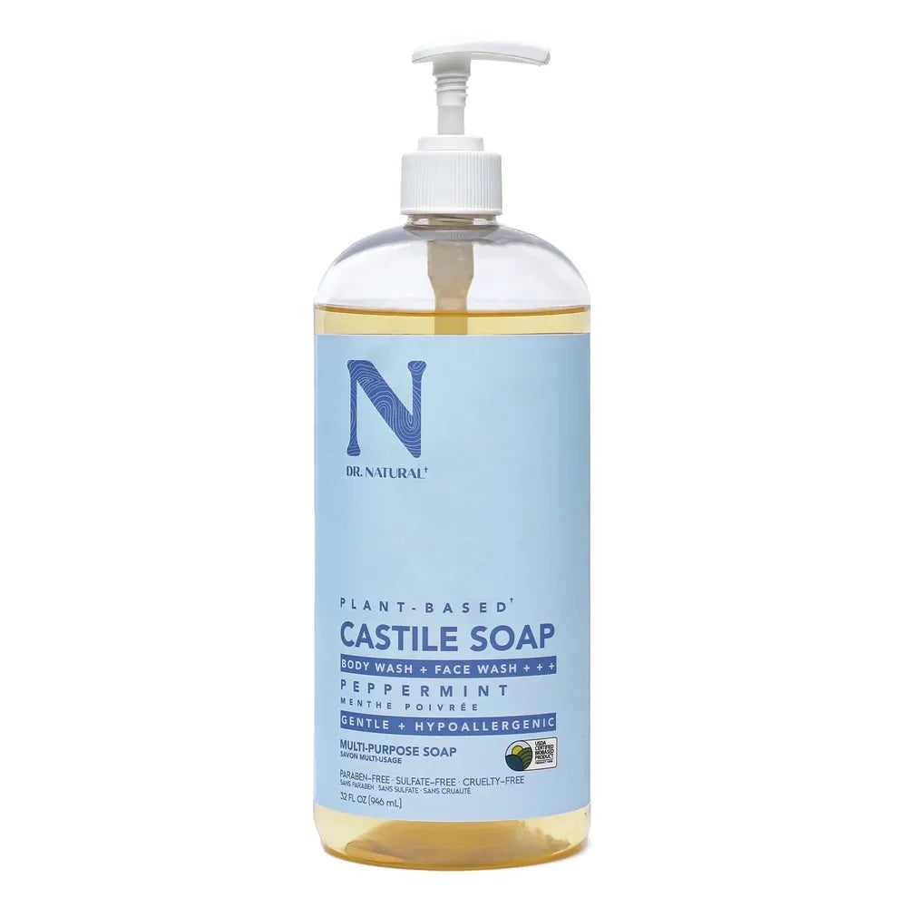Dr. Natural Castile Soap – Peppermint / Lavender – 32 oz - Beauty Exchange Beauty Supply