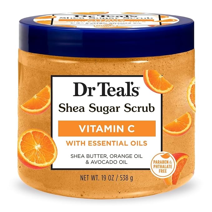 Dr Teal's Shea Sugar Body Scrub – Citrus, Essential Oils & Vitamin C 19 oz - Beauty Exchange Beauty Supply