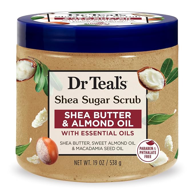 Dr. Teal's Shea Sugar Scrub – Shea Butter & Almond Oil 19 oz - Beauty Exchange Beauty Supply