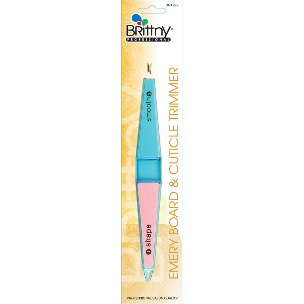 Dream World Brittny Emery Board with Cuticle Trimmer – 2 - in - 1 Nail Care Tool for Shaping & Grooming - Beauty Exchange Beauty Supply
